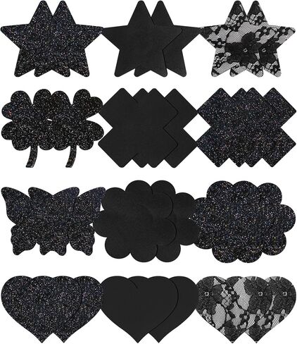 Pasties Rave Pack Nipple Covers Stickers for Women Disposable Sticky Breast Petals - 12 Pairs in Saudi Arabia