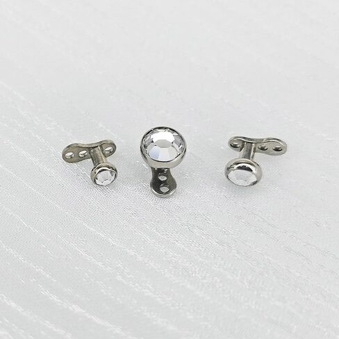 ASTM F136 Titanium Dermal Piercing Jewelry 14G Jeweled Cubic Zirconia Dermal Anchor Top Internally Threaded 3mm 4mm 5mm Titanium Base Piercing Jewelry For Women Men in Kuwait