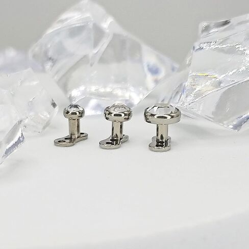 ASTM F136 Titanium Dermal Piercing Jewelry 14G Jeweled Cubic Zirconia Dermal Anchor Top Internally Threaded 3mm 4mm 5mm Titanium Base Piercing Jewelry For Women Men in Kuwait