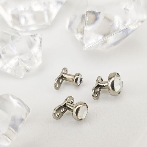 ASTM F136 Titanium Dermal Piercing Jewelry 14G Jeweled Cubic Zirconia Dermal Anchor Top Internally Threaded 3mm 4mm 5mm Titanium Base Piercing Jewelry For Women Men in Kuwait