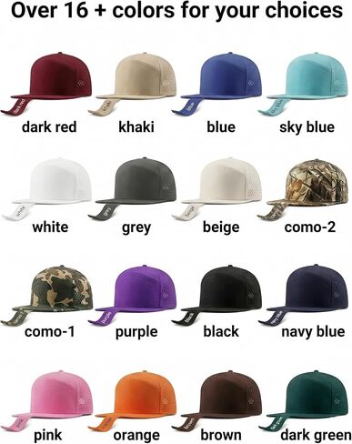 4 مقاسات شاملة قبعة سائق الشاحنة ذات الحافة المسطحة للرجال والنساء، 7 لوحات Snapback للجري in Kuwait
