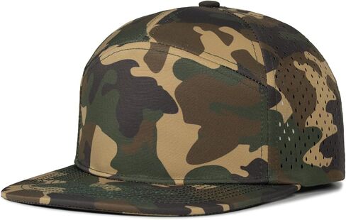 4 مقاسات شاملة قبعة سائق الشاحنة ذات الحافة المسطحة للرجال والنساء، 7 لوحات Snapback للجري in Kuwait