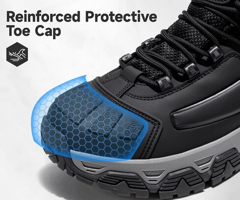 الرجال أحذية المشي لمسافات طويلة أحذية مضادة للماء قوس دعم زلة مقاومة عززت غطاء اصبع القدم في الهواء الطلق الراحة الكاحل عالية الرحلات بوتاس دي Trabajo الفقرة Hombre in Kuwait
