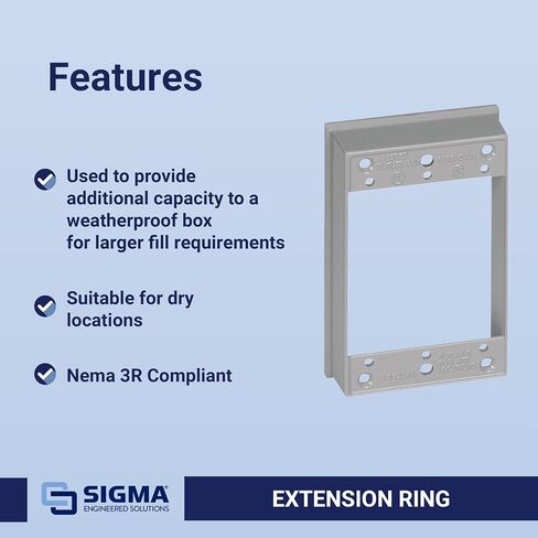 Sigma Electric, Gray Count (Pack of 1) Sigma Engineered Solutions, 14223 1-Gang Extension Ring in Saudi Arabia