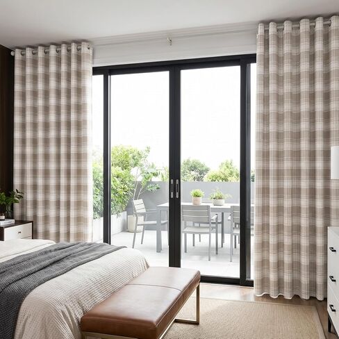 MYSKY HOME 95% Blackout Plaid Curtains 63 Inch Length 2 Panels Set for Bedroom Modern Thermal Insulated Light Blocking Black Out Grommet Window Treatments, 52" W Each Panel, Sage Green in Saudi Arabia
