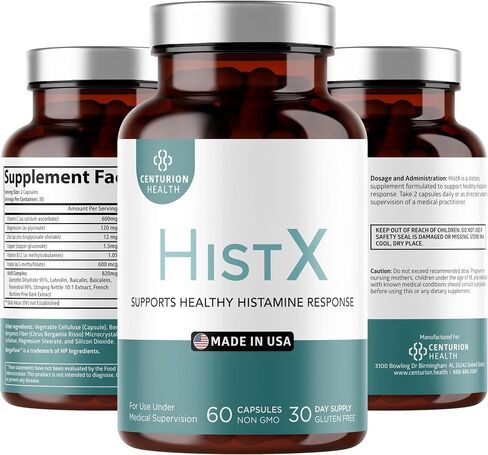 Histx Support Supplement, All Natural Formula with Quercetin, Stinging Nettle & Vitamin C, French Maritime Pine Bark Extract for Balance & Immune Support, 60 Vegan Capsules, Made in USA in Kuwait