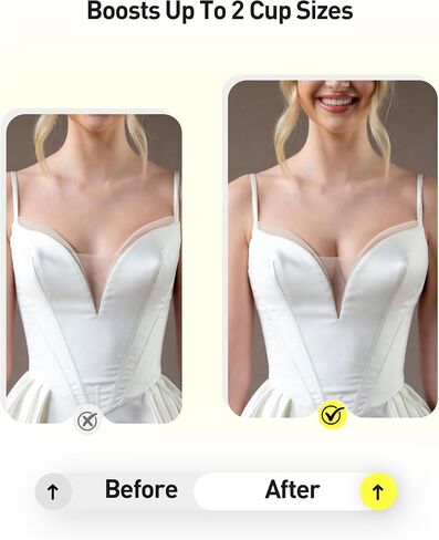 Niidor Bra Inserts,Double Sided Sticky Bra Pads Inserts Push up,Reusable Silicone Stick on Bra Pads in Saudi Arabia