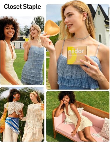 Niidor Bra Inserts,Double Sided Sticky Bra Pads Inserts Push up,Reusable Silicone Stick on Bra Pads in Saudi Arabia