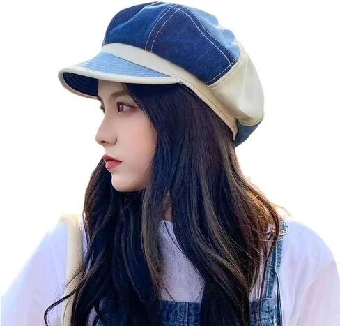 Women Denim Newsboy Cap 8 Panel Ivy Newsboy Paperboy Gatsby Cabbie Painter Hat in Saudi Arabia