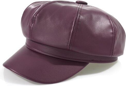 Leather Newsboy Cap for Women Vintage 8 Panel Baker Hat Gatsby Beret Style Hat for Casual Dressy Outfits in Saudi Arabia