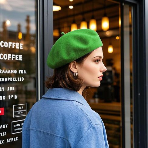 Jolbndcv 1PCS Beret, French Beanie, Outdoor, Winter, Fashion Lady Hat (1 Pcs L-Green) in Saudi Arabia