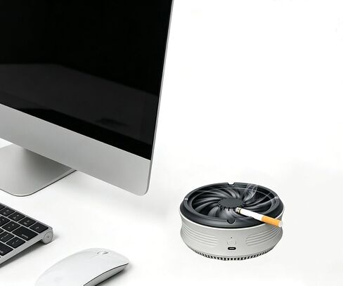 2 in 1 Smokeless Ashtray Multifunctional Rechargeable Ashtray Smoke Removing Ashtray Home Ashtray Portable Ash Tray for Home Indoor Office (Grey) in Saudi Arabia