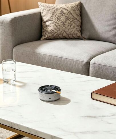 2 in 1 Smokeless Ashtray Multifunctional Rechargeable Ashtray Smoke Removing Ashtray Home Ashtray Portable Ash Tray for Home Indoor Office (Grey) in Saudi Arabia
