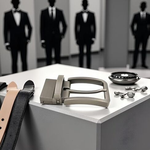 Gray Alloy Clamp Belt Buckle Belt Strap Replacement Buckles Reversible Belt Buckle Men Accessories in Saudi Arabia