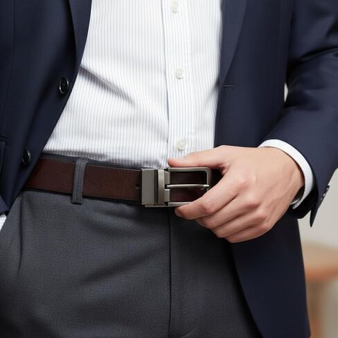 Gray Alloy Clamp Belt Buckle Belt Strap Replacement Buckles Reversible Belt Buckle Men Accessories in Saudi Arabia