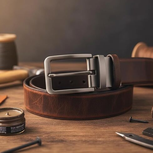 Gray Alloy Clamp Belt Buckle Belt Strap Replacement Buckles Reversible Belt Buckle Men Accessories in Saudi Arabia