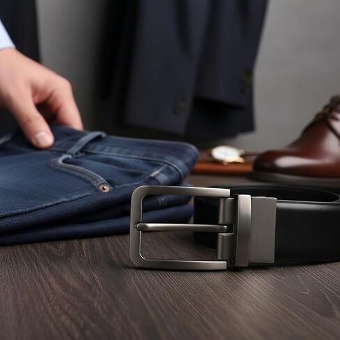 Gray Alloy Clamp Belt Buckle Belt Strap Replacement Buckles Reversible Belt Buckle Men Accessories in Saudi Arabia