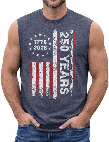 America 250 Years Anniversary 4th of July Shirts Mens Tank Top 1776 Sleeveless American Flag Shirt in Saudi Arabia