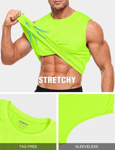 meioro Men's Workout Sleeveless Shirts Quick Dry Tank Tops for Men Wide Shoulder Summer Sport Athletic Gym Muscle Tee Shirt in Saudi Arabia