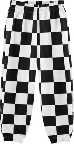 Pigsaly Boys Sweatpants Black White Checkered Athletic Sweatpants Sport Jogger Pants 3T in Kuwait