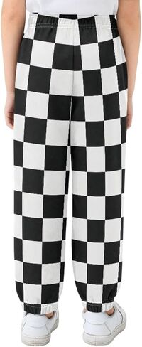 Pigsaly Boys Sweatpants Black White Checkered Athletic Sweatpants Sport Jogger Pants 3T in Kuwait