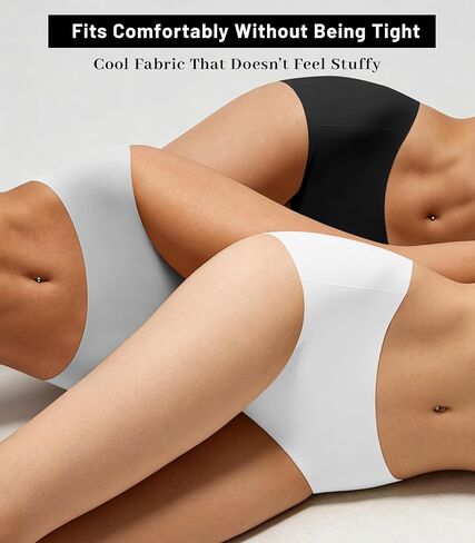 ETOSELL Women's Seamless Underwear High Waisted No Show Panties Full Coverage Silky Stretch Briefs Soft Comfort 6 Pack in Kuwait