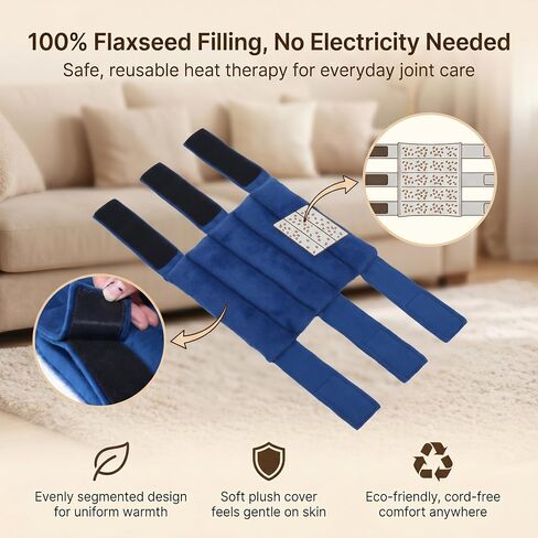 Microwave Heating Pad for Knees, Microwavable Heated Knee Wrap for Knee Pain, Arthritis & Joint Stiff,Cramps, Joint, Heating Pad Microwavable Warm Compression, Gift for Women, Men (Navy Blue) in Saudi Arabia