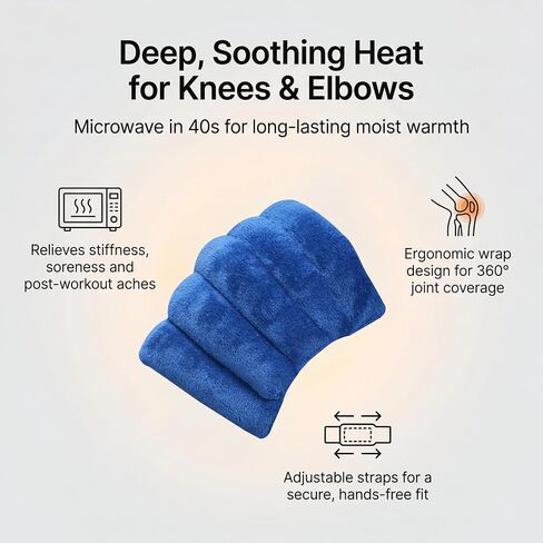 Microwave Heating Pad for Knees, Microwavable Heated Knee Wrap for Knee Pain, Arthritis & Joint Stiff,Cramps, Joint, Heating Pad Microwavable Warm Compression, Gift for Women, Men (Navy Blue) in Saudi Arabia