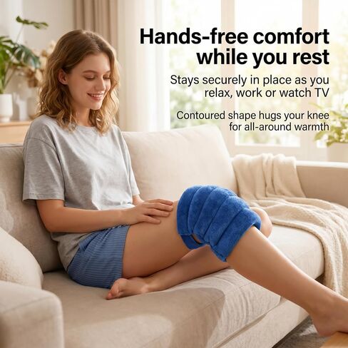 Microwave Heating Pad for Knees, Microwavable Heated Knee Wrap for Knee Pain, Arthritis & Joint Stiff,Cramps, Joint, Heating Pad Microwavable Warm Compression, Gift for Women, Men (Navy Blue) in Saudi Arabia