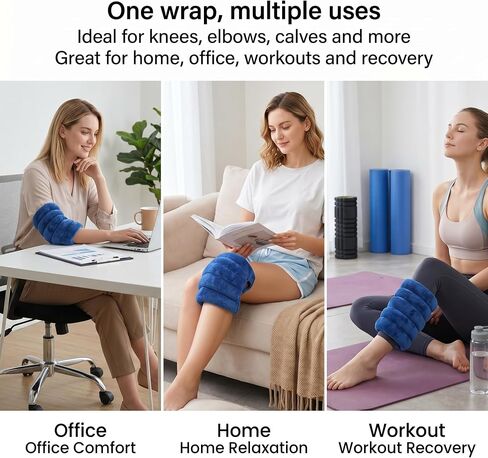 Microwave Heating Pad for Knees, Microwavable Heated Knee Wrap for Knee Pain, Arthritis & Joint Stiff,Cramps, Joint, Heating Pad Microwavable Warm Compression, Gift for Women, Men (Navy Blue) in Saudi Arabia