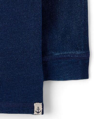 Gymboree,Boys,and Toddler Long Sleeve Thermal Henley Shirt,Navy Coastal,8 in Kuwait