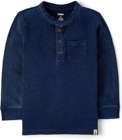 Gymboree,Boys,and Toddler Long Sleeve Thermal Henley Shirt,Navy Coastal,5 Years in Kuwait