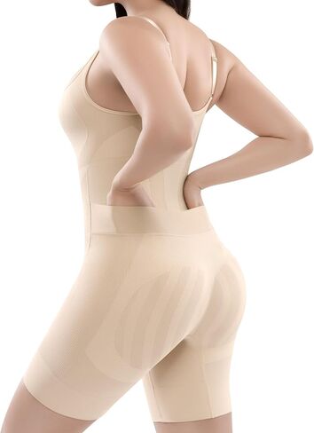 Bodysuit Shapewear Tummy Control, Bathroom-Friendly Bodysuits for Women Seamless Mid Thigh Daily Full Body Sculpting in Kuwait