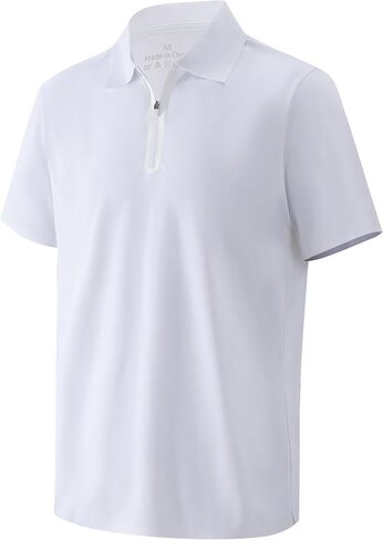 Men’s Quarter Zip Golf Polo Shirt – Seamless Cooling 4-Way Stretch Moisture Wicking for Collared Polo Shirts in Saudi Arabia