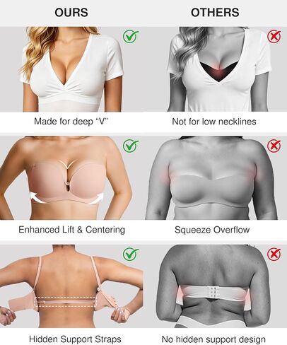 Popilush Strapless Push Up Bras for Women,Non Slip Wireless Supportive Padded Bras Seamless Tube Bra– Nude XL – for Party, Wedding, or Everyday Wear in Saudi Arabia