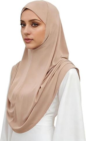 Instant Hijab Ready To Wear Hijab Scarf for Women Soft Long Muslim Jersey Hijabs Head Scarf for Prayer Abaya in Saudi Arabia