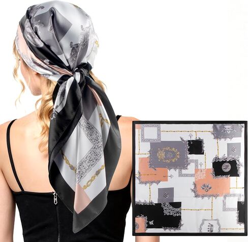 Scotamalone Head Scarf for Women Bandanas Printed Satin-Silk Scarf Hair Scarf 35 Inches for Travel, Beach, Vacation, Casual in Saudi Arabia