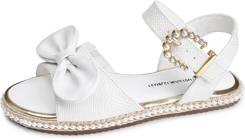 shoeslocker Girls Flat Sandals Open Toe Espadrille Summer Shoes with Adjustable Ankle Strap for Little Big Kids in Saudi Arabia