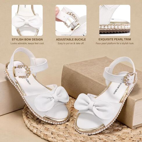 shoeslocker Girls Flat Sandals Open Toe Espadrille Summer Shoes with Adjustable Ankle Strap for Little Big Kids in Saudi Arabia