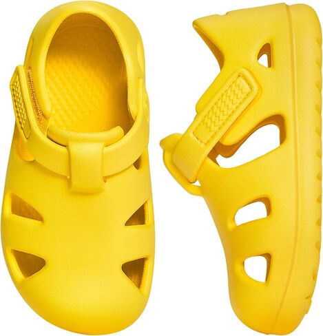 planone Toddler Fisherman Sandals for Boys Girls Closed Toe Water Shoes Adjustable Hook-and-Loop Lightweight Quick-Dry Flexible EVA Summer Sandals for Baby Toddler Kid in Kuwait