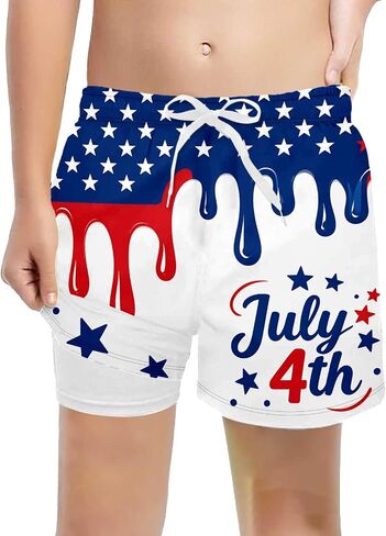 4Th of July Boys Ice Cream Shorts Summer Ice Cream Drip Baseball Basketball Shorts Beach Bathing Suit in Saudi Arabia
