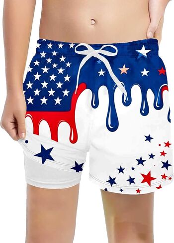 4Th of July Boys Ice Cream Shorts Summer Ice Cream Drip Baseball Basketball Shorts Beach Bathing Suit in Saudi Arabia