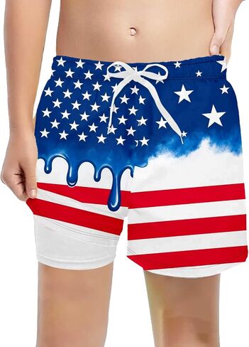4Th of July Boys Ice Cream Shorts Summer Ice Cream Drip Baseball Basketball Shorts Beach Bathing Suit in Saudi Arabia