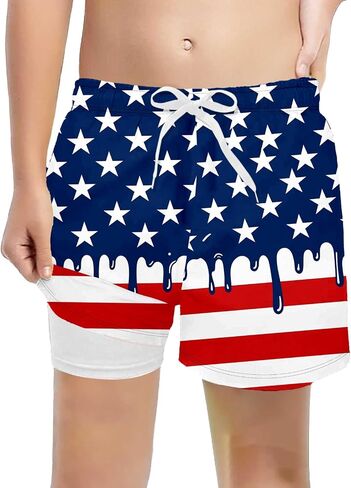 4Th of July Boys Ice Cream Shorts Summer Ice Cream Drip Baseball Basketball Shorts Beach Bathing Suit in Saudi Arabia