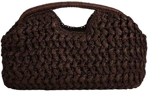Summer Straw Woven Clip Purse Bag Chic Cloud Beach Handbag Dumpling Vacation Seaside Clutch with Handle in Saudi Arabia