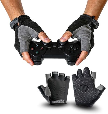 Gaming Gloves for Sweaty Hands Breathable Gaming Gloves for Esports Dedales Gamer Profesionales Sim Racing Gloves Men Half Finger Gamer Gloves for VR,PS4/PS5,Xbox,Computer,PC,Comfort and Good Grip in Saudi Arabia
