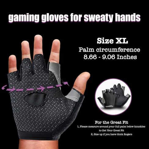 Gaming Gloves for Sweaty Hands Breathable Gaming Gloves for Esports Dedales Gamer Profesionales Sim Racing Gloves Men Half Finger Gamer Gloves for VR,PS4/PS5,Xbox,Computer,PC,Comfort and Good Grip in Saudi Arabia