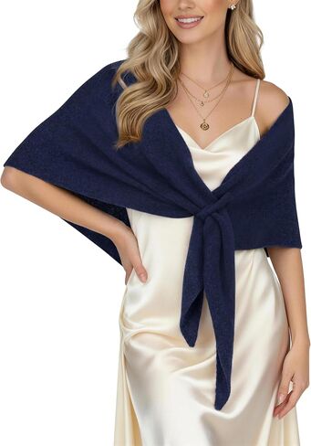 Shawl Wraps for Women Soft Lightweight Wool Blend Knit Triangle Scarf Cardigan Cape Topper for Spring Fall Winter in Kuwait