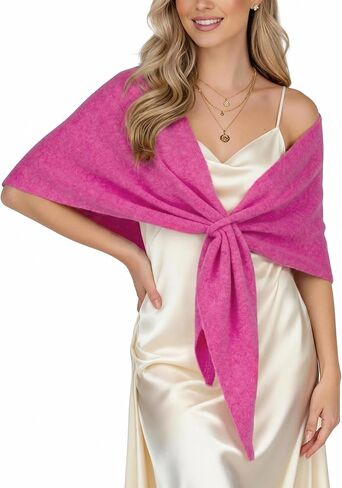 Shawl Wraps for Women Soft Lightweight Wool Blend Knit Triangle Scarf Cardigan Cape Topper for Spring Fall Winter in Kuwait