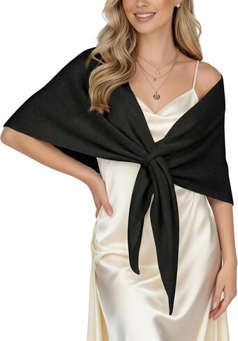 Shawl Wraps for Women Soft Lightweight Wool Blend Knit Triangle Scarf Cardigan Cape Topper for Spring Fall Winter in Kuwait